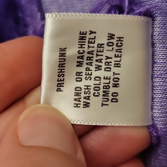 Heyne Bogut | Purple Velvet Short Sleeve Top Gray Design Art To Wear - Size M - Picture 10 of 11